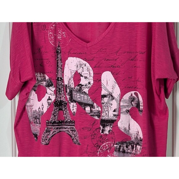 LOT OF 2 Lane Bryant AMORE PARIS MILAN FASHION T-Shirt Womens 26 28 Rhinestone - Picture 8 of 12